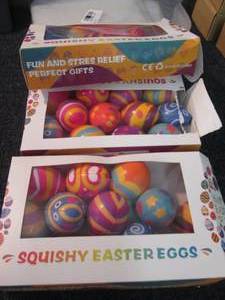 lot 78 image: 3-12 pk Squishy Easter Eggs...