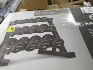 lot 108 image: Marcy 3 Tier Dumbbell Rack open box...