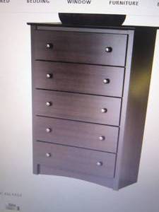 lot 114 image: Fremont 5 Drawer Chest in Espresso ...