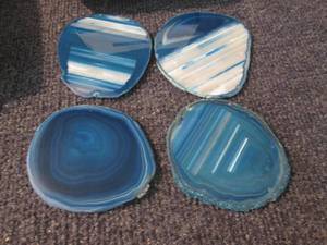 lot 147 image: 2- 4 pks Natural Agate Coasters...