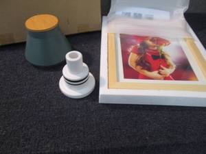 lot 180 image: 2 Candle Holders, 8x10 Natural Matt...
