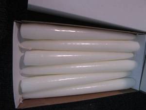 lot 226 image: 5- Boxes of 10 - 8 inch White Candl...