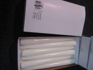 lot 227 image: 5- Boxes of 10 - 8 inch White Candl...