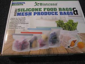 lot 254 image: Reusable Silicone Food Bags & Mesh ...