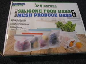lot 255 image: Reusable Silicone Food Bags & Mesh ...