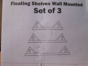 lot 275 image: Floating Shelves Wall Mounted Set o...