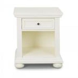 lot 224 image: Homestyles Dover 1-Drawer White Nig...