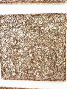 Gold Painted Woven Wicker Wall Decor