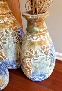 Trio Of Matching Decorative Pottery