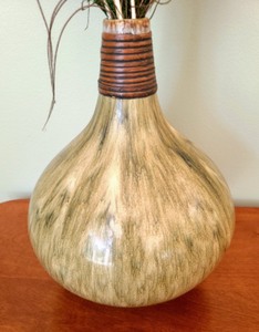 Decorative Vase With Peacock Feathers