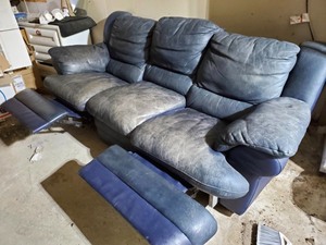 Leather Blue Natuzzi Sofa