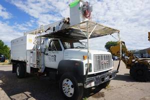 1998 GMC C7500 Boom Truck With Hydraulic Dump Chipper Box