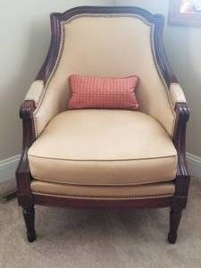 Lovely Tan Bergere Chair