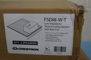lot 31 image: Two (2) PAIRS of New Crestron 8 Drop-In Pro Audio Ceiling Speakers