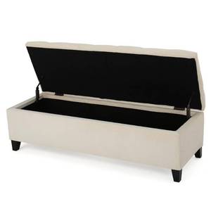lot 115 image: Noble House Ivory Tufted Fabric Storage Bench 10215