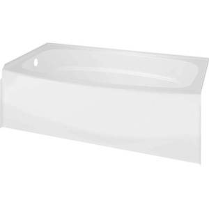 lot 318 image: Classic 400 Curve 5 ft. Left Drain Soaking Tub in White, 40114L - Some slight scratches on top threshold.