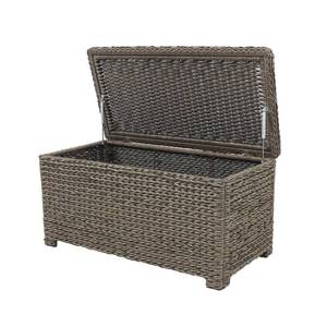 lot 133 image: Hampton Bay Laguna Point Brown Wicker Outdoor Patio Storage Coffee Table 65-516183-8TA