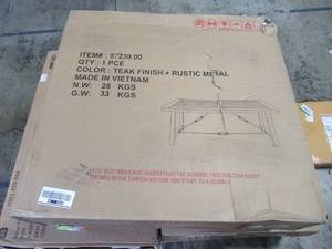 lot 137 image: Noble House Eloise Wood Rectangular Outdoor Dining Table 22971