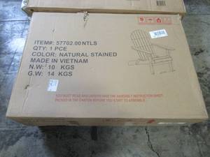 lot 138 image: Noble House Hanlee Natural Stained Folding Wood Adirondack Chair 9402