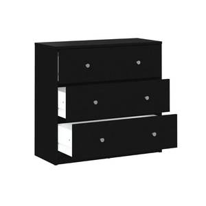 lot 147 image: Tvilum Portland 3-Drawer Black Chest 7033286
