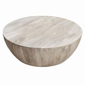 lot 343 image: The Urban Port Light Brown Mango Wood Coffee Table in Round Shape, UPT-32181
