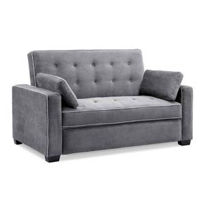 lot 344 image: Serta Augustus Charcoal Grey Convertible Loveseat SofaFull Sleeper, SA-AGS-PFS2-U5-CY Slight tear on inside of one arm by bracket latch.