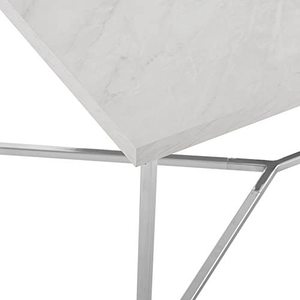 lot 154 image: Walker Edison Furniture Company Mid Century Modern Gold Rectangle Coffee Table, MarbleChrome AZF42LUXWMC