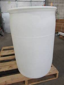 lot 322 image: Earthminded LLC UGLY 55 Gal. Off-Color Industrial Plastic Drum, PTH0917