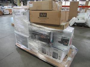 lot 337 image: WHOLESALE MIXED PALLET OF MISCELLANEOUS SMALL APPLIANCES, FURNITURE AND MORE
