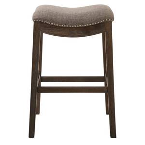 lot 347 image: New Ridge Home Goods Saddle Style 30 Bar Height Stool with Cobble Fabric, NH100153-FBS-WG