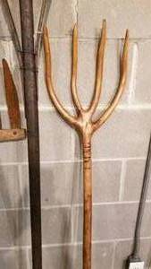 lot 22 image: Primitive Wood Farm Tools and Grain Flail