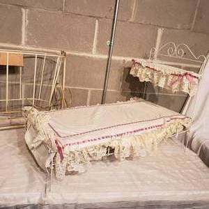 lot 142 image: Iron Rod Doll Cradle and Bed