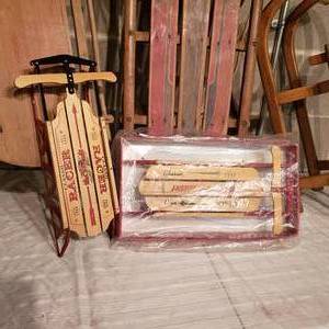 lot 144 image: Antique Wooden Sled Collection