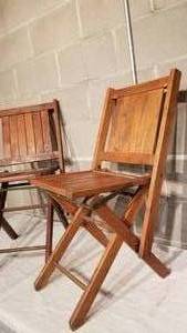 lot 119 image: Vintage Wooden Folding Church Chairs