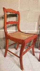 lot 100 image: Caned Seat Side Chairs