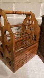 lot 104 image: European Brownstone Wooden Wine Rack