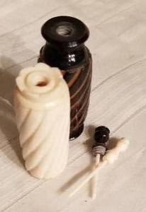 lot 112 image: Turned Stone Snuff Bottles, Lot of 2