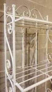 lot 115 image: White Enamel Bakers Rack