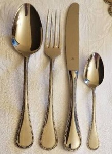 lot 37 image: WMF German Stainless Flatware Service  Antique Pearl Pattern