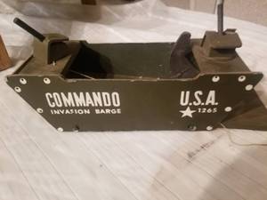 lot 181 image: Vintage Wood Toy Commando Invasion Barge