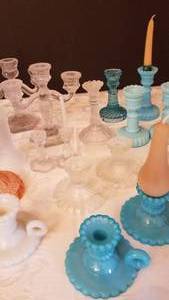 lot 64 image: Collection of Miniature Candlestick Holders