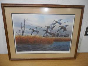 lot 19 image: RARE Limited Ed Last Day Jerry Raedeke 1990 MN Ducks Unlimited Sponsor Print Framed