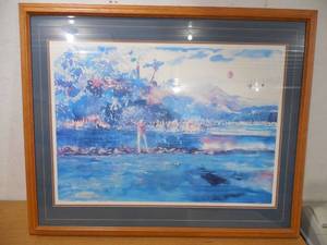 lot 26 image: Framed Golfer Painting - Rare