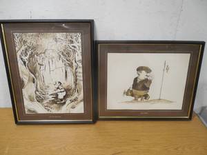 lot 34 image: (2) Framed golfing prints