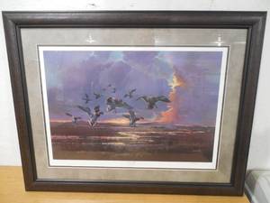 lot 35 image: Framed First LightMallard Duck Print by Phillip Crowe, #17004000