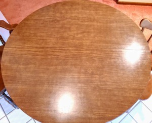 lot 38 image: Round Wooden Table And Chairs