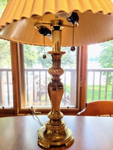 lot 48 image: Pair of Brass Table Lamps