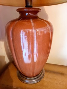 lot 151 image: Burnt Orange Ceramic Table Lamp