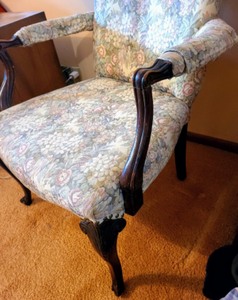 lot 155 image: Beautiful Upholstered Antique Armchair