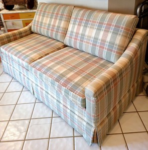 lot 170 image: Plaid Sleeper Sofa